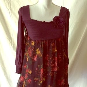 Monsoon Girl’s Purple Floral Dress - Age 10-11